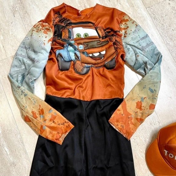 NWT Disney Pixar Cars Tow Mater Halloween Costume Cosplay XS 3T-4T Muscle Arms - Picture 11 of 16